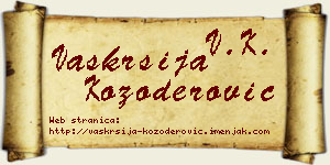 Vaskrsija Kozoderović vizit kartica